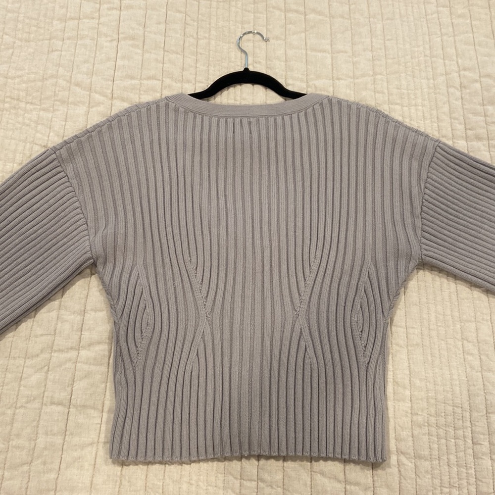 H&M Ribbed Knit Puff Sleeve Cardigan - Picture 6 of 12